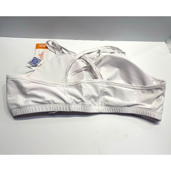 UV SKINZ Womens Bra Crisscross Swim Bra White Plus 3X UPF 50+ Beach Crisscross - Picture 2 of 6
